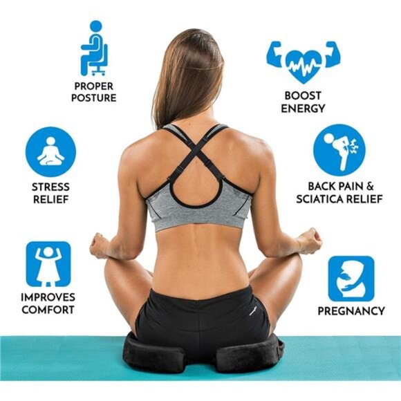 Memory foam seat cushion coccyx tailbone pain relief office car seat pad support - Picture 4 of 7